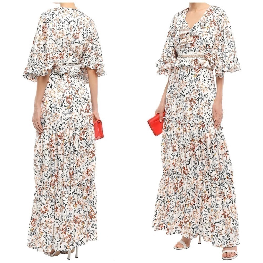 Sachin + Babi Ruffle Trim Satin Twill Maxi Dress 2